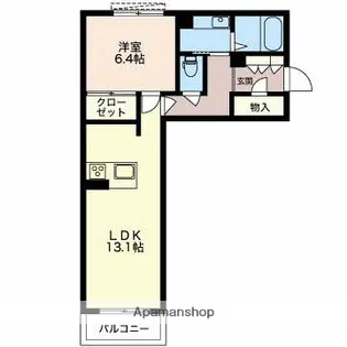 ウェルデンス上所島弐番館【1階】の間取り