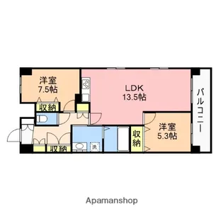 ヴィラ東中通【9階】の間取り