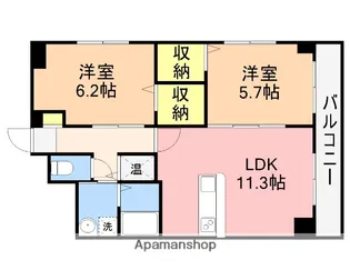 レ・モンデ新潟【6階】の間取り