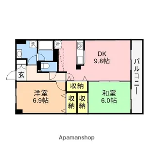ウエストコート愛宕【205号室】の間取り