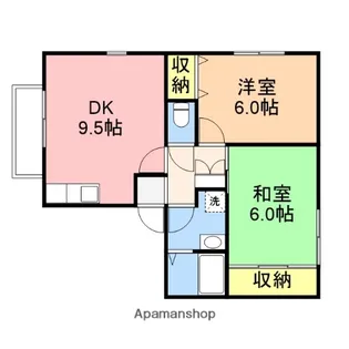 グリーンコート鳥屋野【201号室】の間取り