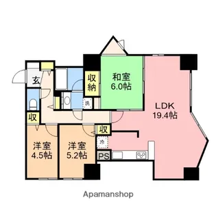 リバーステージ新潟【1階】の間取り