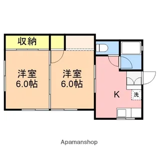 ハイツさつき【1階】の間取り