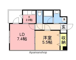 ブルームはなみずき【205号室】の間取り