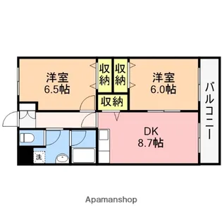 オーベルジュ紫竹山Ⅱ【2階】の間取り