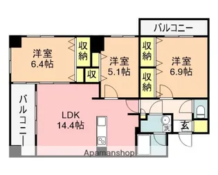 平清上所【6階】の間取り