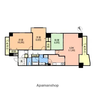 リヴィエール万代【301号室】の間取り