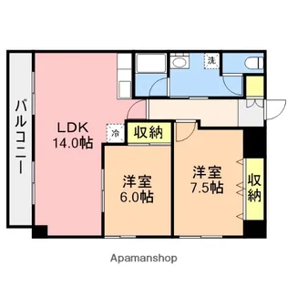 リバティプラザ東堀Ⅱ【801号室】の間取り