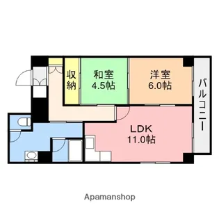 リバティプラザ東堀Ⅱ【802号室】の間取り