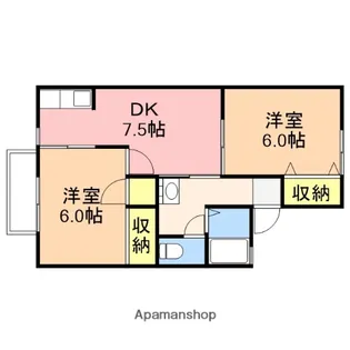 ハイタウン早川D棟【1階】の間取り