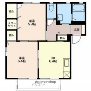 シャーメゾンランブル【E201号室】の間取り