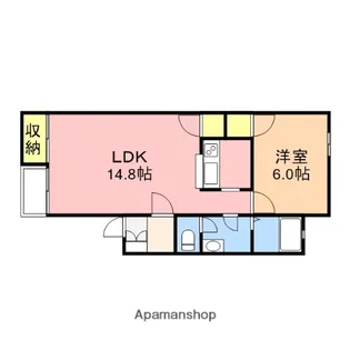 駅南アベニューとやの【B203号室】の間取り