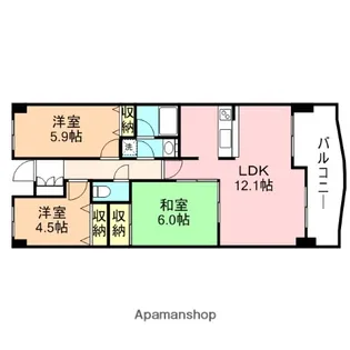 レールシティ万代南【8階】の間取り