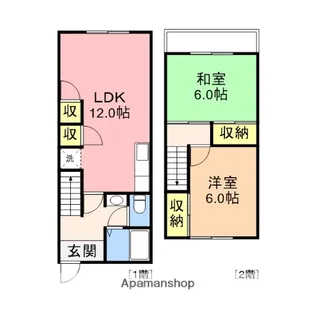 タウンハウスヨコタ【B-3号室】の間取り
