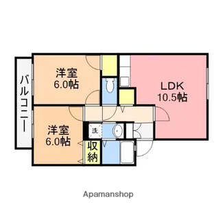 メゾンファルビス【1階】の間取り
