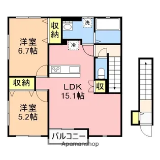 ファミーユB【201号室】の間取り