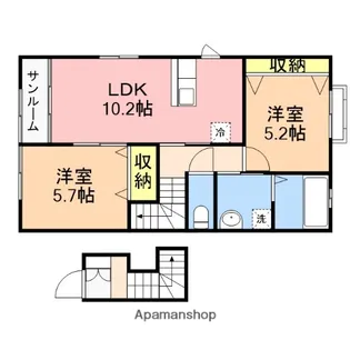 ルミナスⅠ【201号室】の間取り