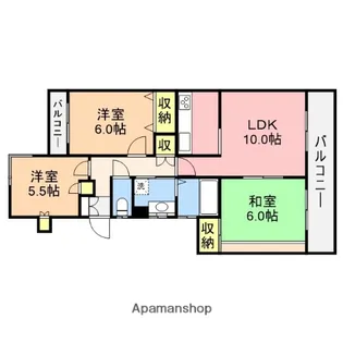 クラール・エクメーネ堀【5F2A号室】の間取り