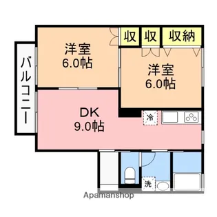 サプライムチハラD棟【203号室】の間取り