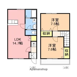グランビア紫竹【1階】の間取り