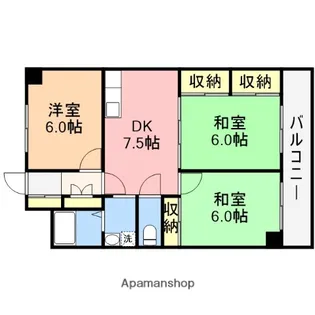ディークレスト紫竹山【504号室】の間取り