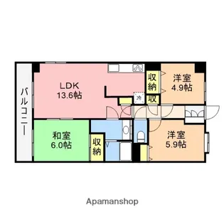サーパス堀之内【5階】の間取り