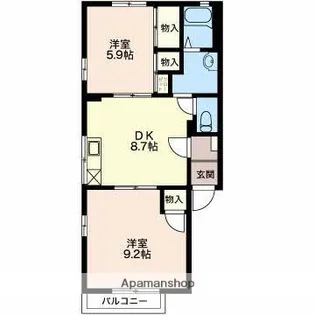 ヴェルディ有楽【A201号室】の間取り