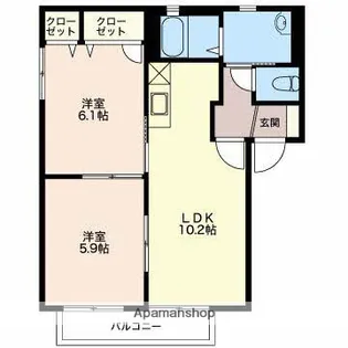 フローラルパークコートA【1階】の間取り