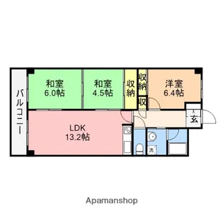 コープ野村川端町A【11階】の間取り