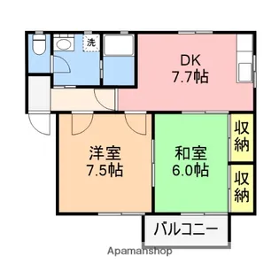 グリーンベールKAMEDA B棟【102号室】の間取り