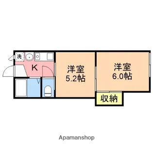 ルミエール笹口【202号室】の間取り