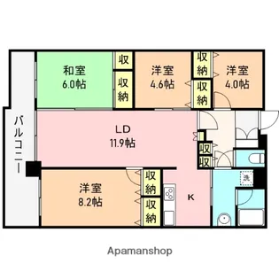 シャルマンコーポ駅南【207号室】の間取り