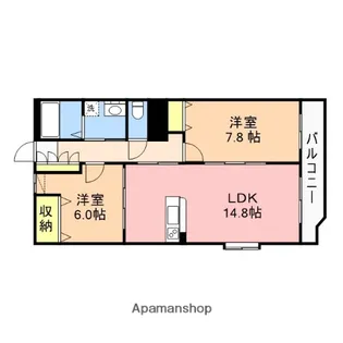グランリーオ大川前【5階】の間取り