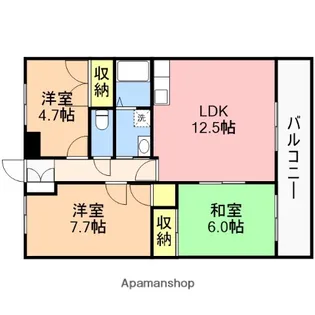 メゾンはなみずきA【3階】の間取り