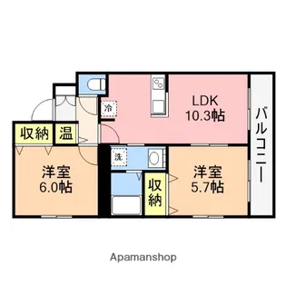 シャトーソレイユ【505号室】の間取り