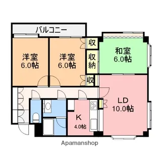 西大畑エルヴェ【2階】の間取り