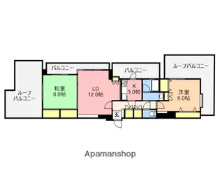 西大畑エルヴェ【4階】の間取り