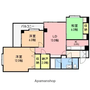 西大畑エルヴェ【2階】の間取り