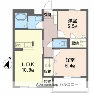 インペリアル【1階】の間取り