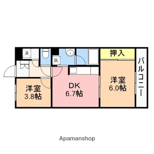 コープ野村万代【14階】の間取り