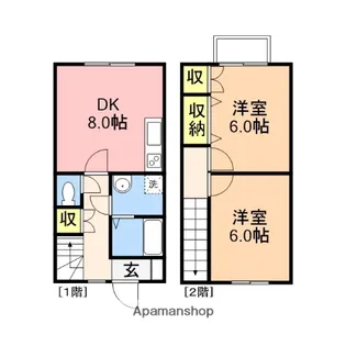 グレイン手島A【2号室】の間取り