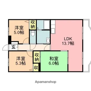 ベルメゾン網川原【2階】の間取り