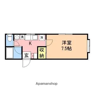 旭ハウス上所Ⅱ【110号室】の間取り
