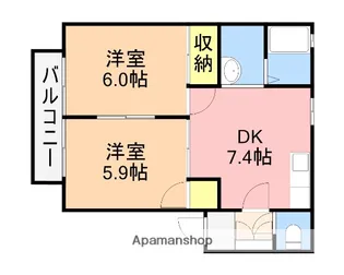 コーポラスTUTUMI A棟【1階】の間取り