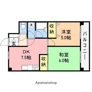 2DKの間取り画像