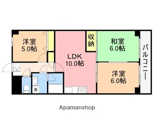ホポロ東万代【4階】の間取り