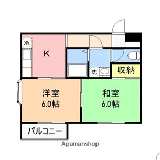 プレミールARAKAWA【203号室】の間取り
