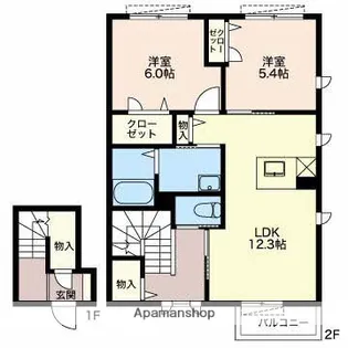 プレミアス松波【2階】の間取り