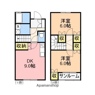 グランドソレイユ牡丹山【C号室】の間取り