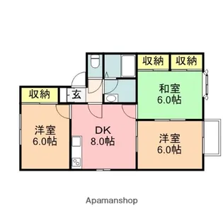 ソレイユ近江F【1階】の間取り